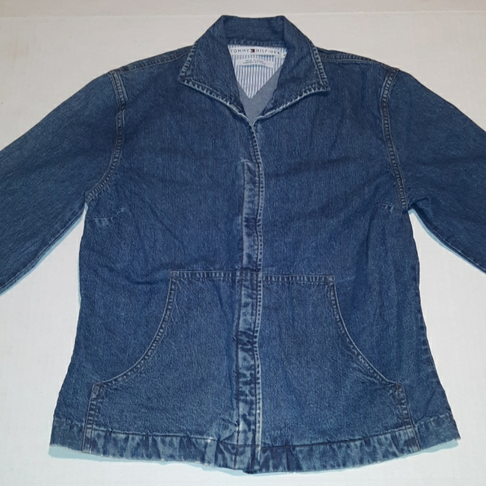 ⬇️$12 Vintage Tommy Hilfiger denim jacket sz 6 - Picture 2 of 5